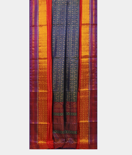 Peacock Blue Patola Silk Saree T2529522