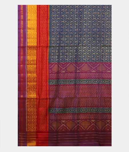 Peacock Blue Patola Silk Saree T2529524