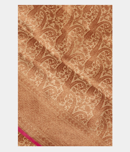 Beige Banaras Silk Saree T254204-image