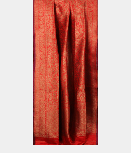 Orange Banaras Silk Saree T2541692