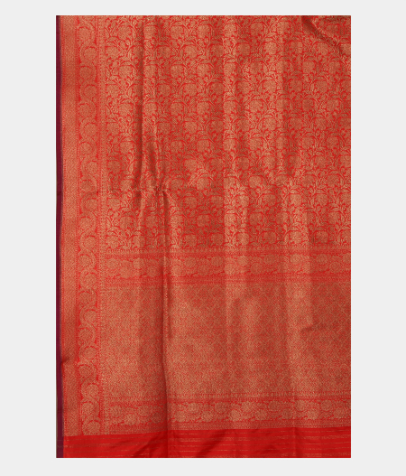 Orange Banaras Silk Saree T2541694