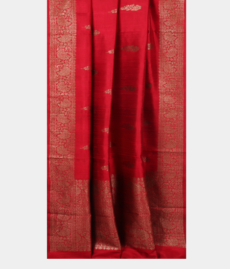 Red Banaras Tussar Saree T2643182