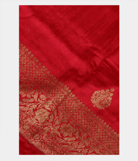 Red Banaras Tussar Saree T264346-image