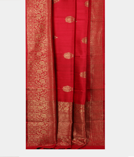 Red Banaras Tussar Saree T2643462