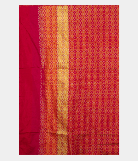 Beige Ikat Silk Saree T2343283