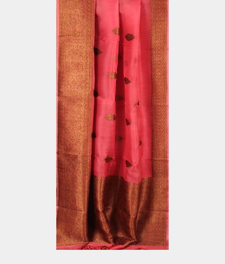 Pink Banaras Organza Saree T2643092