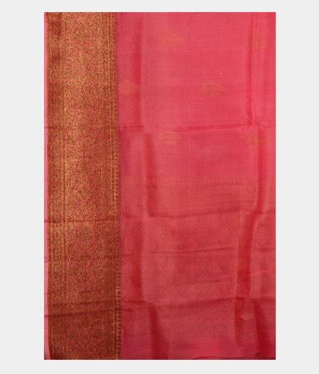 Pink Banaras Organza Saree T2643093