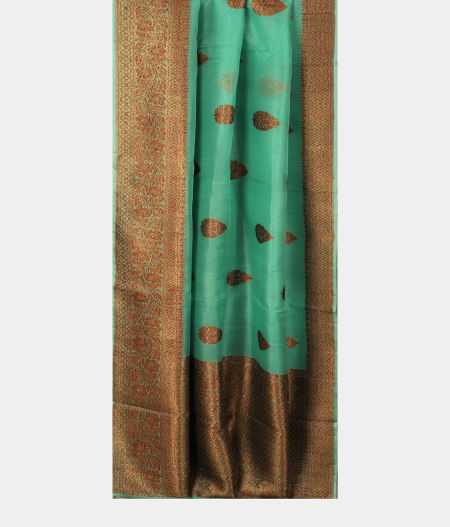 Blue Banaras Organza Saree T2642992