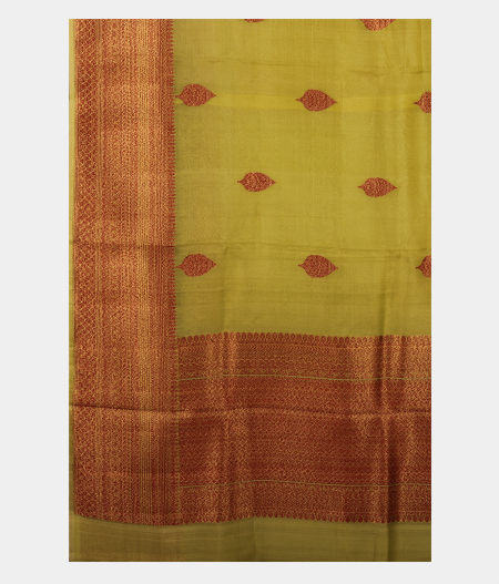 Mehndi Banaras Organza Saree T2643134