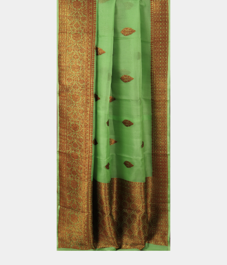 Green Banaras Organza Saree T2643102