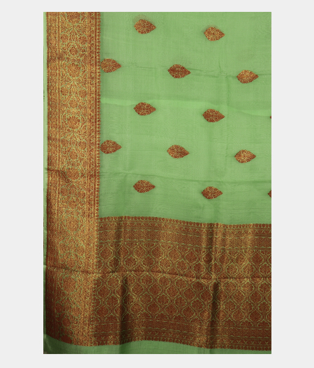 Green Banaras Organza Saree T2643104