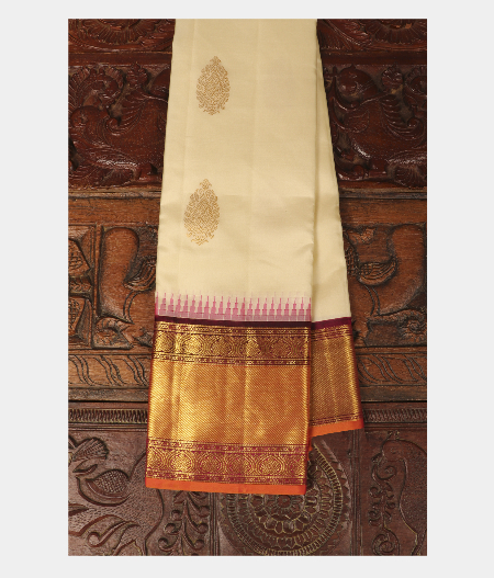 Cream Handwoven Kanjivaram Silk Saree T265980-image
