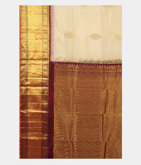 Cream Handwoven Kanjivaram Silk Saree T2659804