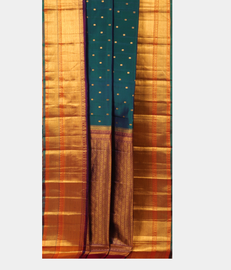 Peacock Blue Handwoven Kanjivaram Silk Saree T2659742