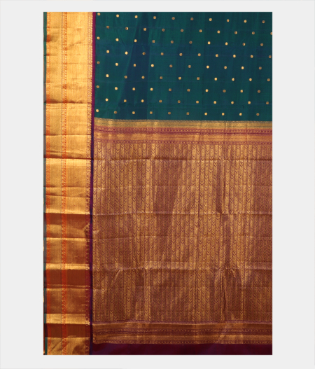 Peacock Blue Handwoven Kanjivaram Silk Saree T2659744