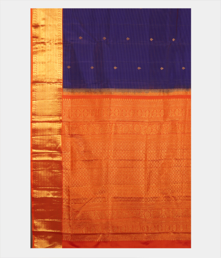 Blue Handwoven Kanjivaram Silk Saree T2659714