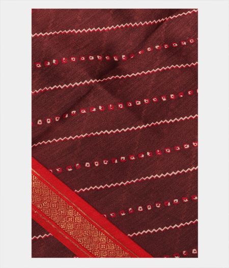 Brown Soft Tussar Printed Saree T267488-image