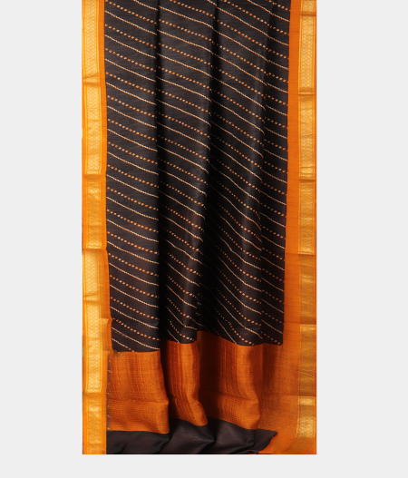 Black Soft Tussar Printed Saree T2674872