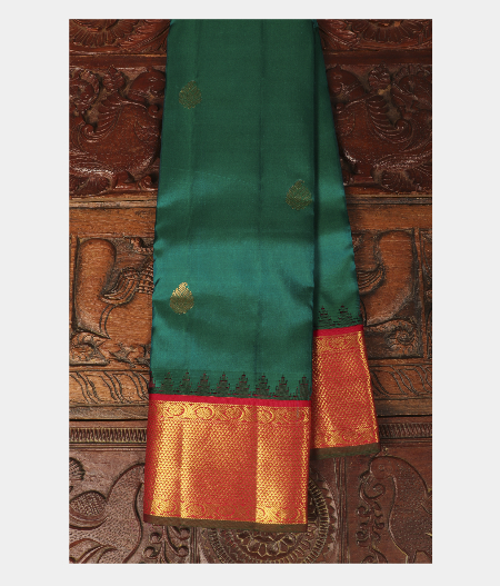 Peacock Blue Handwoven Kanjivaram Silk Saree T265975-image