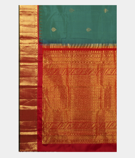 Peacock Blue Handwoven Kanjivaram Silk Saree T2659754