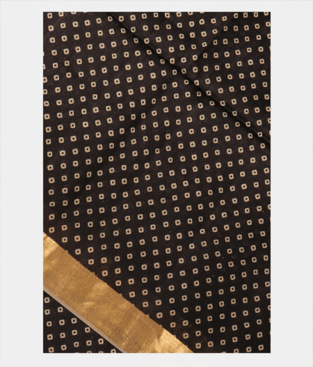 Black Soft Printed Tussar T267303-image