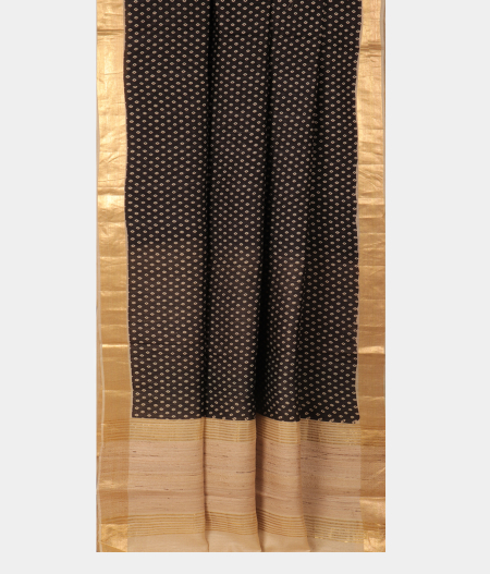 Black Soft Printed Tussar T2673032