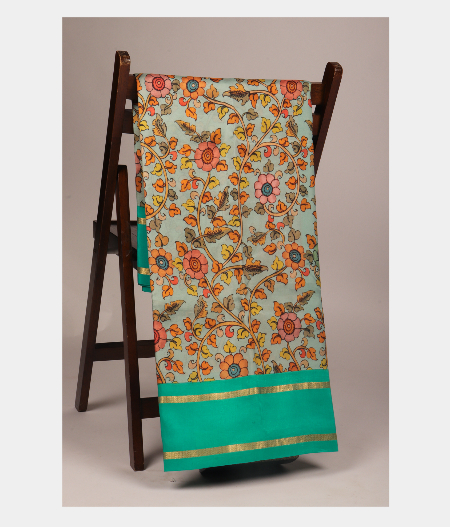 Light Blue Printed Soft Silk Saree T264619-image