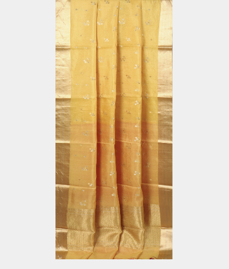 Yellow Banaras Tissue Silk Saree T2265952
