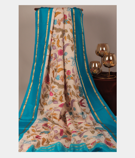 Off-White Printed Soft Silk Saree T2646142