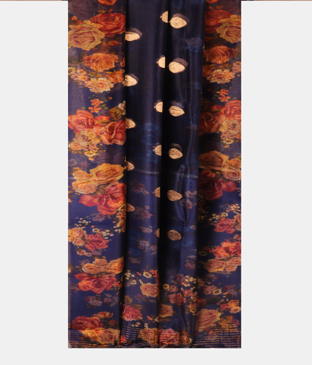 Blue Kora Organza Printed Saree T2657102