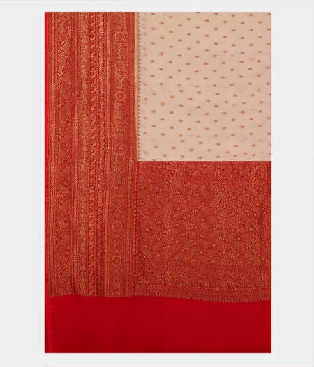 Off White Banaras Georgette Silk Saree T2669254