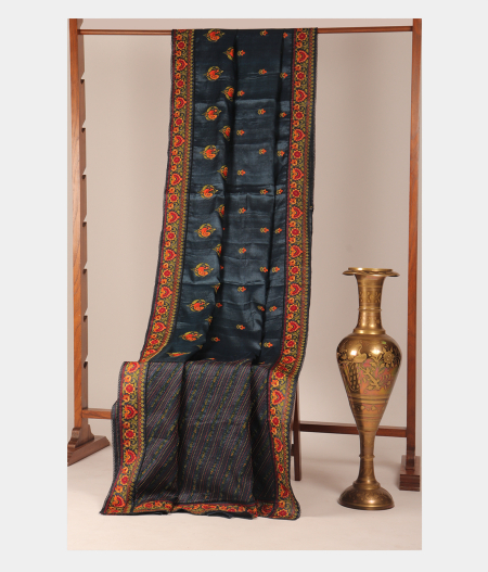 Blue Tussar Embroidery Saree T269219-image
