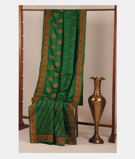 Green Tussar Embroidery Saree T269220-image