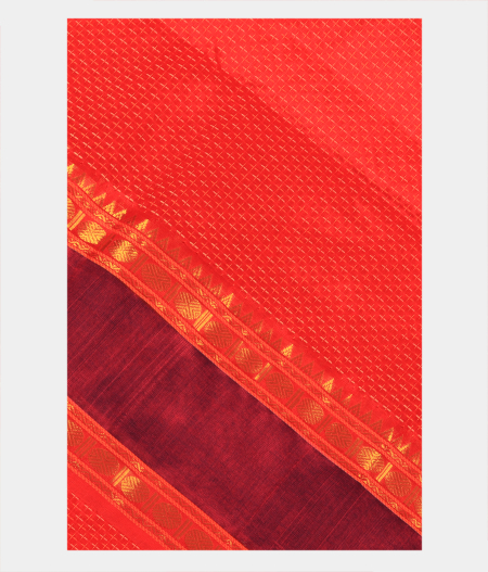 Red Silk Cotton Saree T266315-image