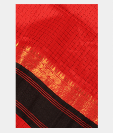Red Silk Cotton Saree T266275-image