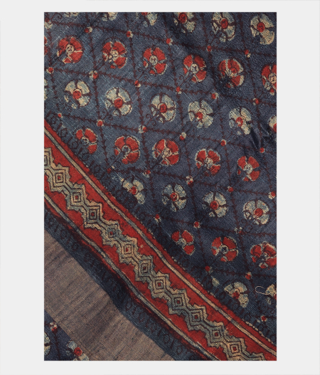 Blue Tussar Printed Saree T269752-image