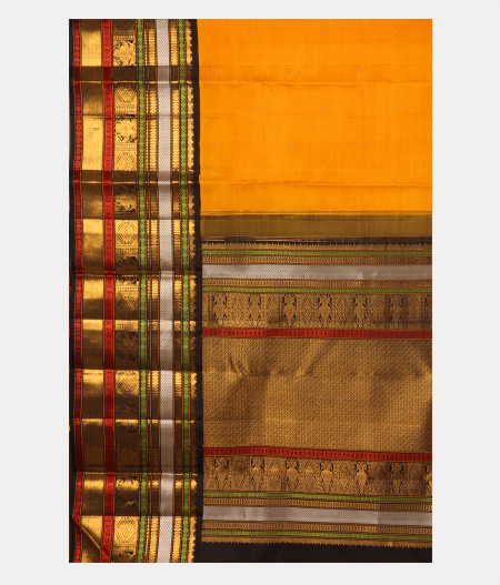Yellow Handwoven Kanjivaram Silk Saree T2385735