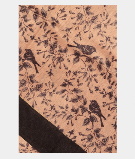 Light Beige Tussar Printed Saree T270201-image