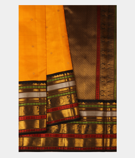 Yellow Handwoven Kanjivaram Silk Saree T2385732