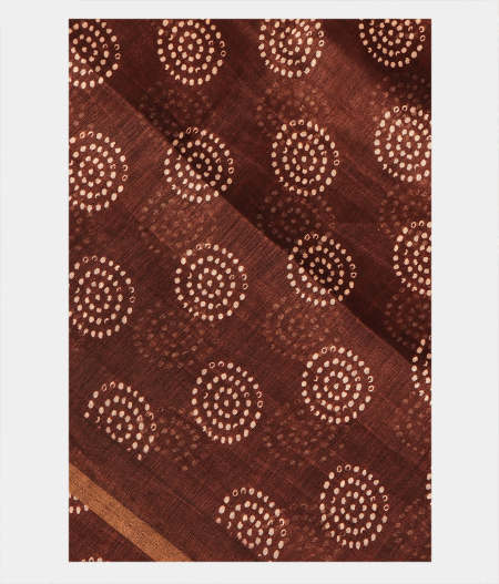 Brown Linen Printed Saree T269388-image