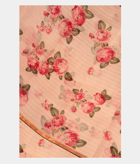 Light Pink Kora Organza Printed Saree T269965-image