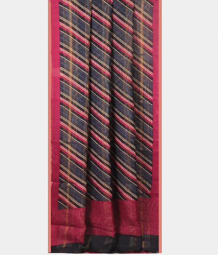 Dark Blue Soft Tussar Printed Saree T2674462