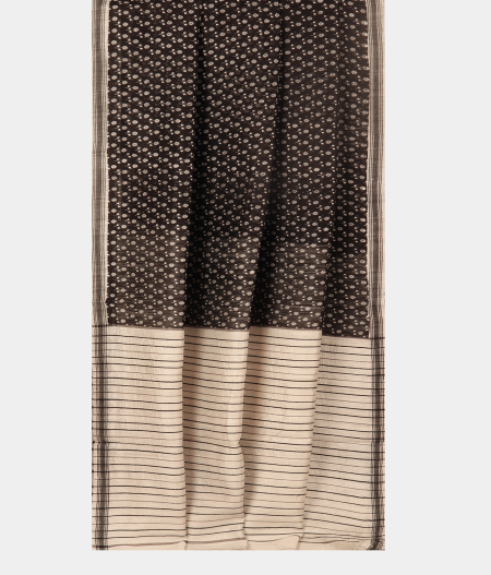 Black Tussar Printed Saree T2685262