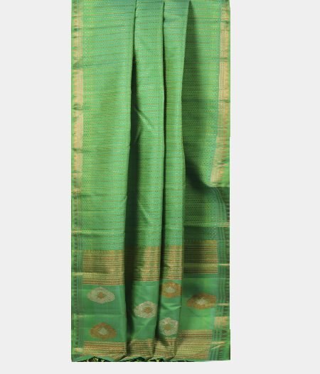 Green Handwoven Kanjivaram Silk Saree T2307465