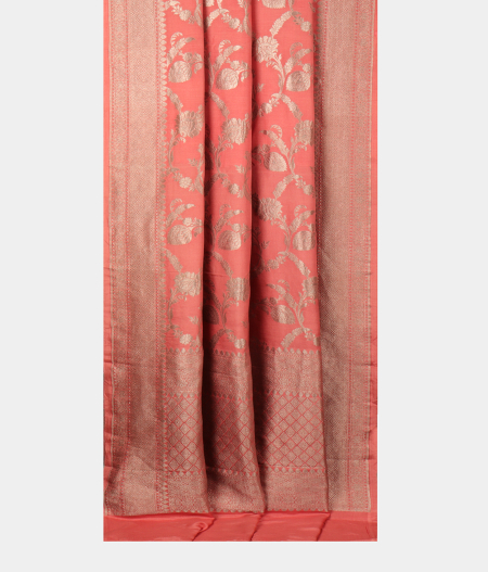 Salmon Pink Banaras Silk Saree T2724252
