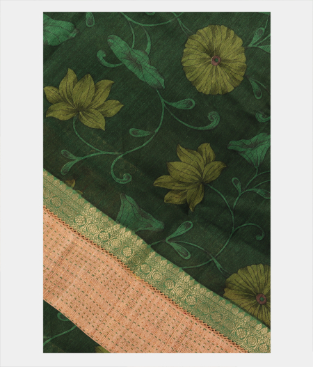 Green Tussar Printed Saree T267864-image
