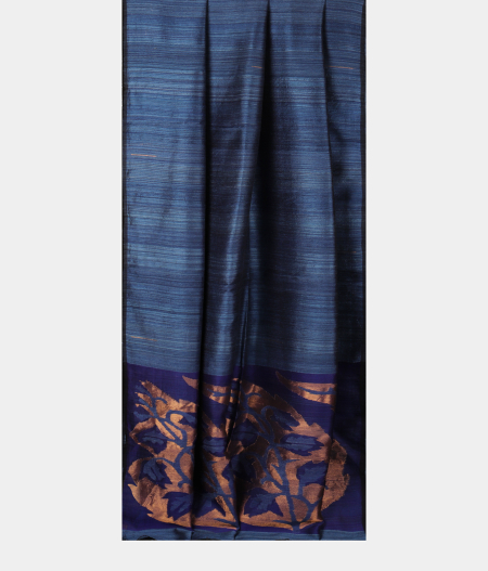 Blue Handwoven Tussar Saree T2675692
