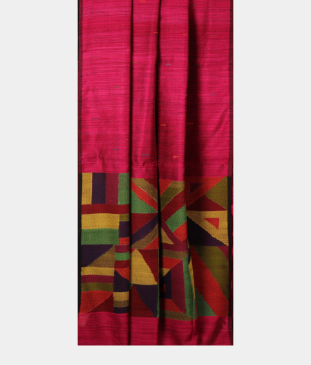 Burgundy Handwoven Tussar Saree T2675582