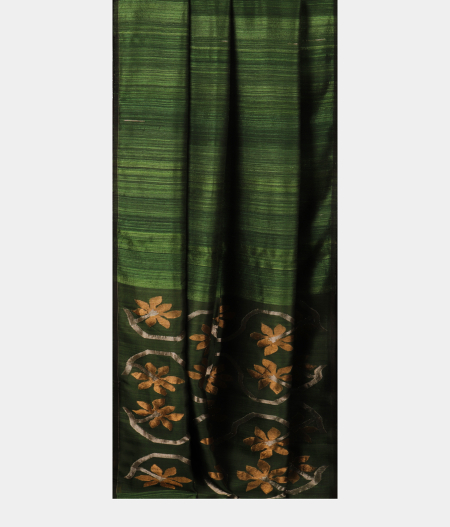 Green Handwoven Tussar Saree T2675792
