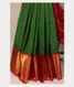Bottle Green Handwoven Kanjivaram Silk Pavadai and Red Dupatta T2714152